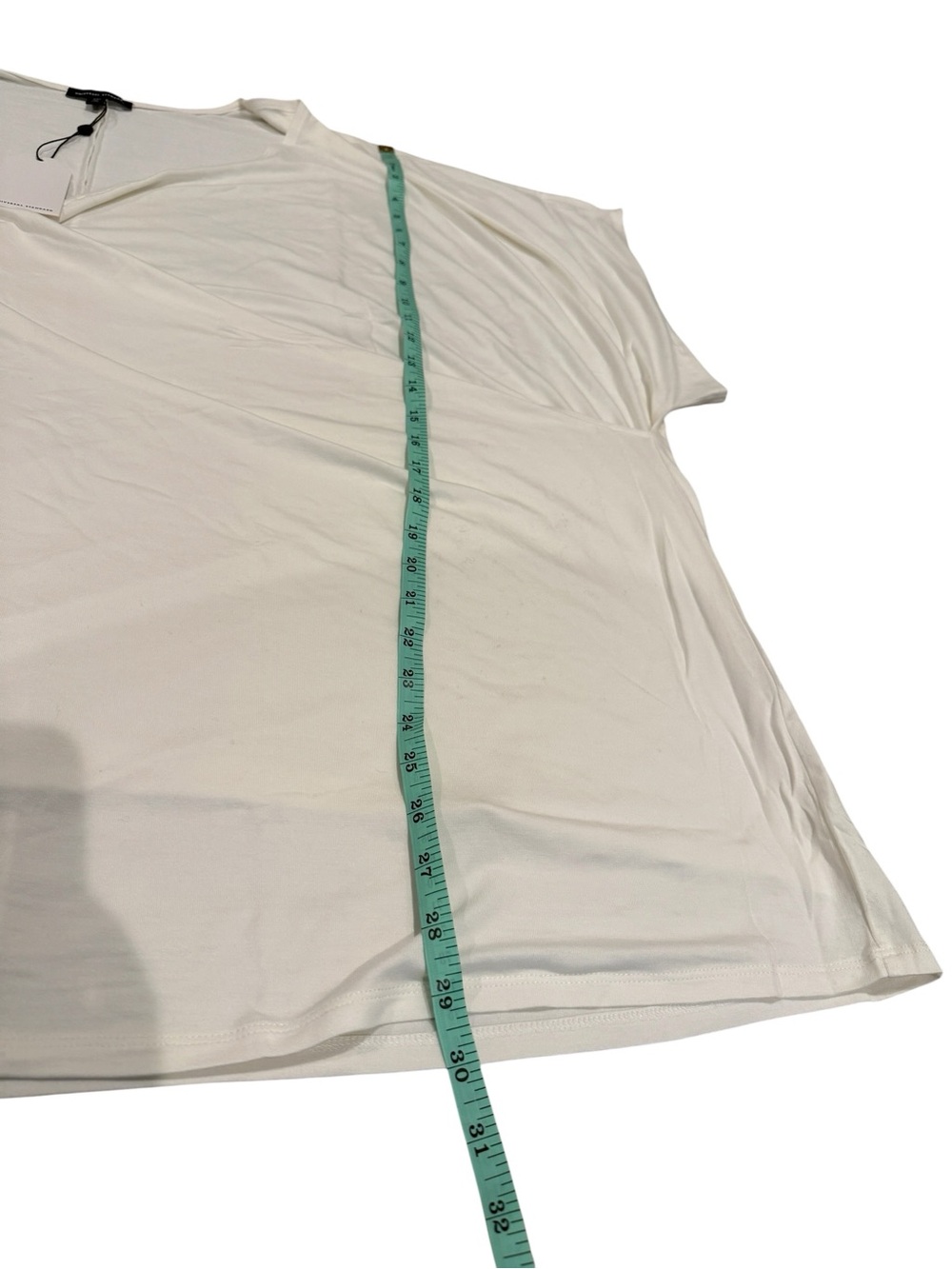 Universal Standard Two Way Short Sleeve Cross Top in White/Cream - Picture 3 of 8